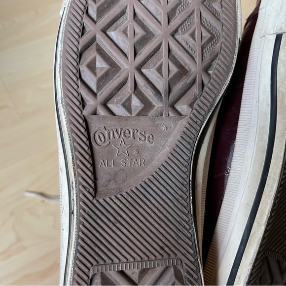 Converse One Star Mens Size 7 Shoes Burgandy Shiny Ankle Height Bowling - Picture 6 of 8